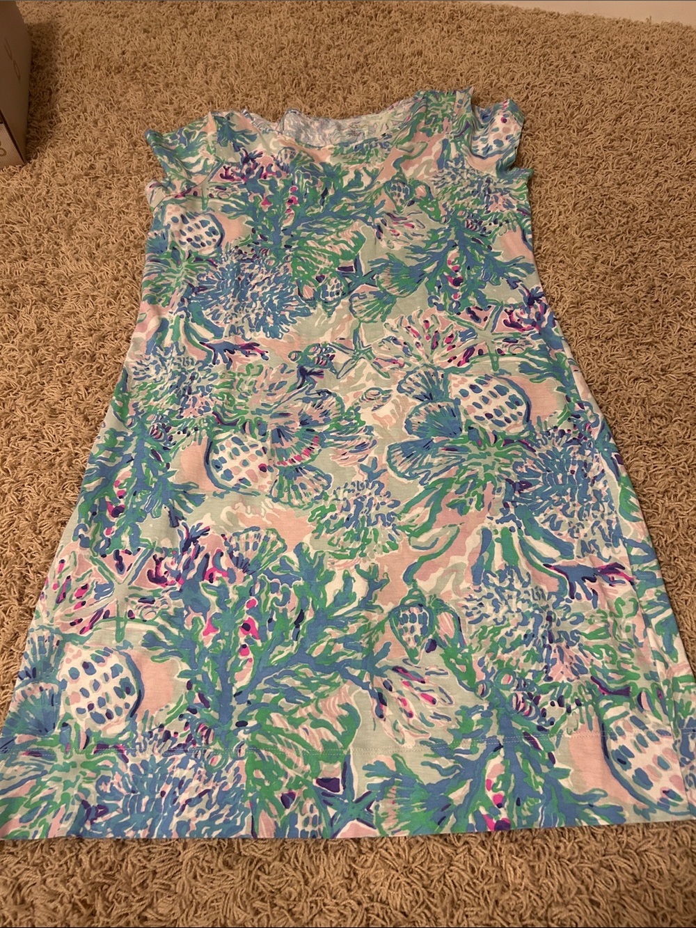 Lilly Pulitzer Girls' Seafoam Multi Print Shift Dress